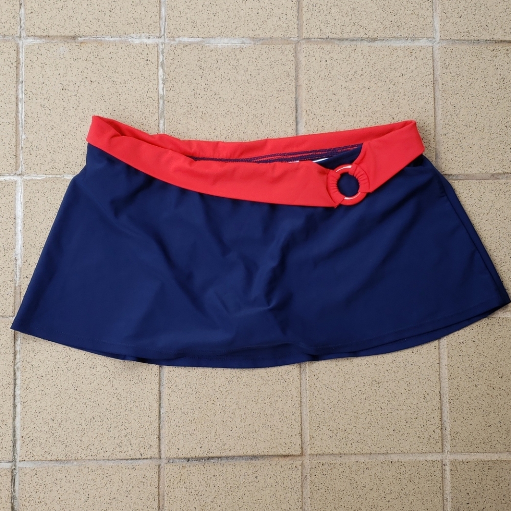 Athletech Navy & Orange/Red Swim Skirt 🏊‍♀️  Women's Size 8